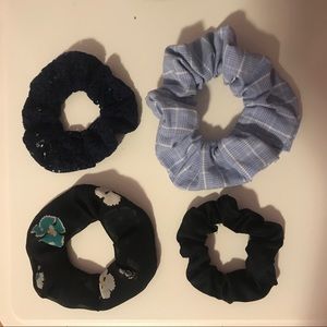 four handmade scrunchies!!